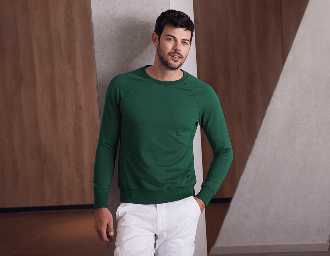 Hauts: e.s. Sweatshirt cotton stretch + vert
