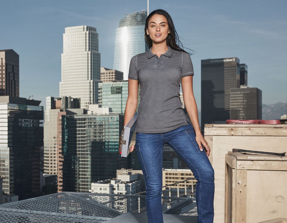 Hauts: e.s. Polo vintage cotton stretch, femmes + ciment vintage 1