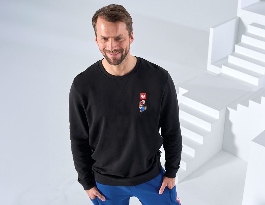 Shirts, Pullover & more: Super Mario Sweatshirt, men's + black