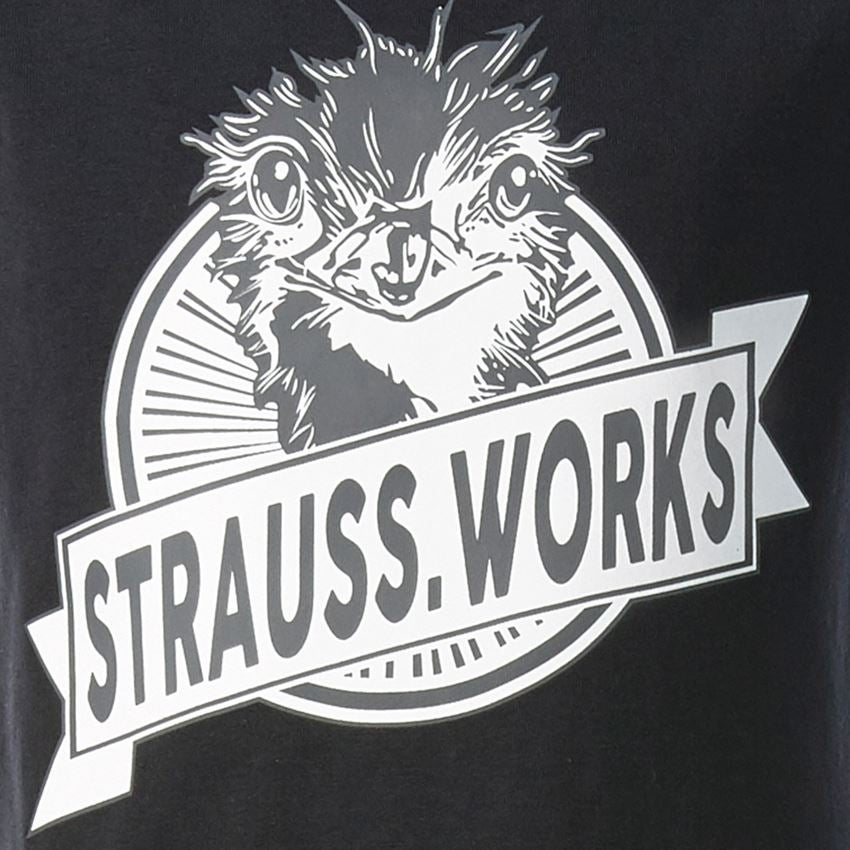 Hauts: e.s. T-shirt strauss works, enfants + noir/blanc 2