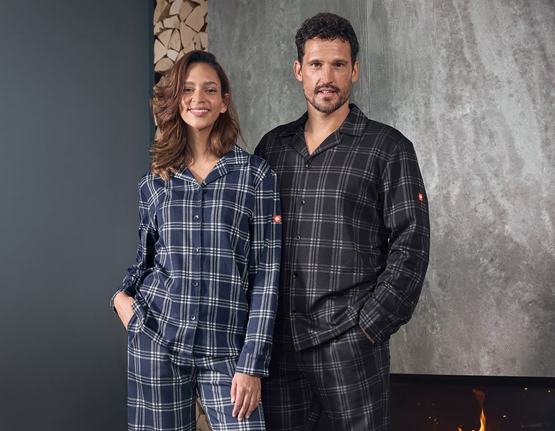Hauts: e.s. Haut de pyjama à carreaux + noir/gris basalte 3