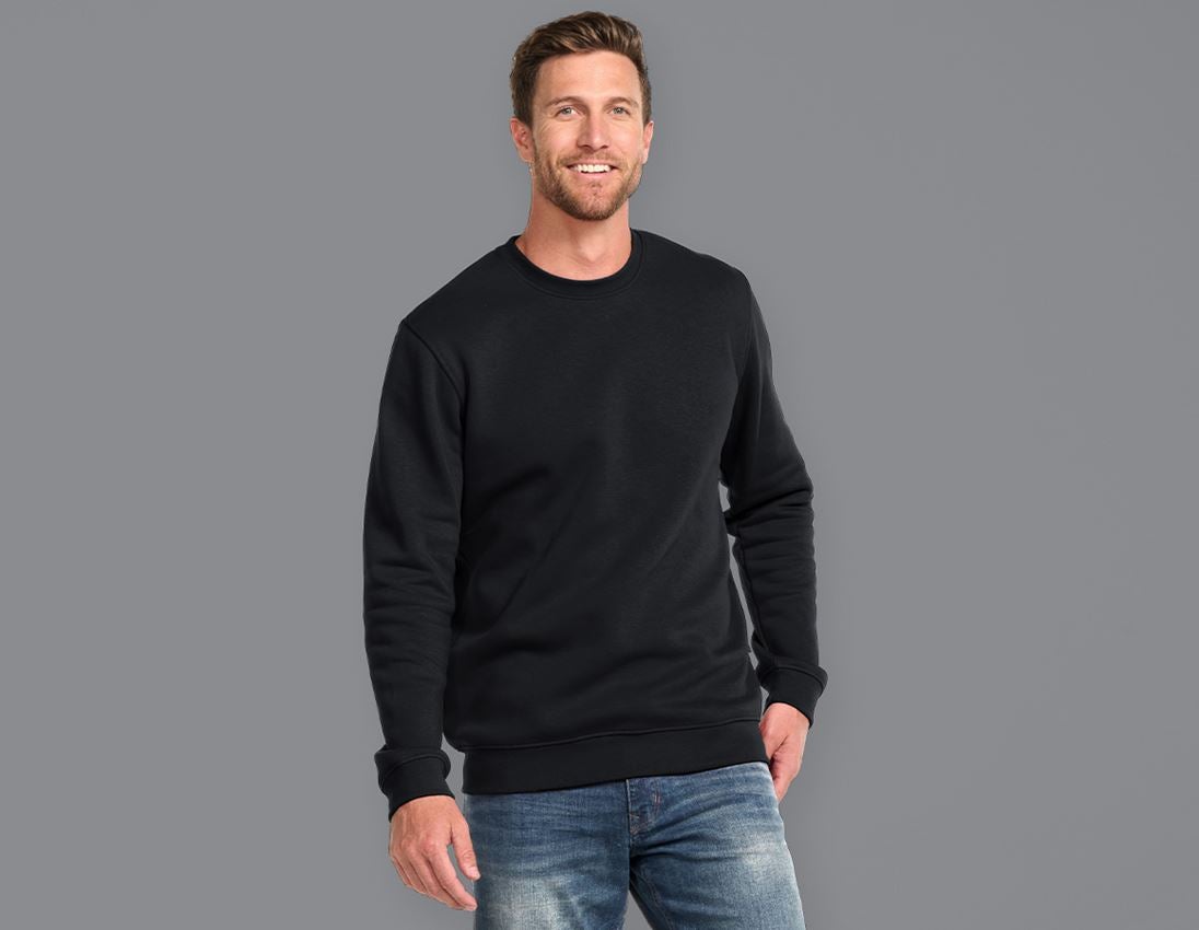 Thèmes: e.s. Sweatshirt poly cotton, long fit + noir