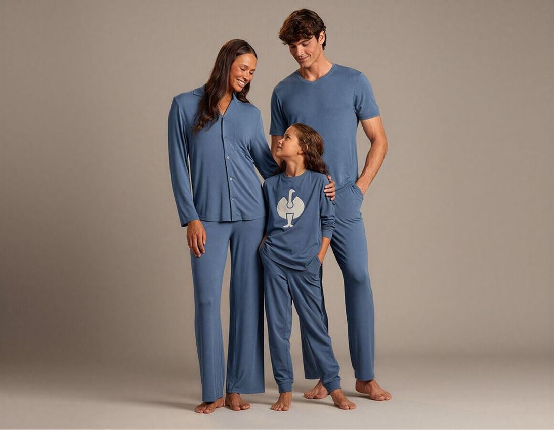 Accessoires: e.s. Longsleeve de pyjama cotton stretch, enfants + bleu nordique 3