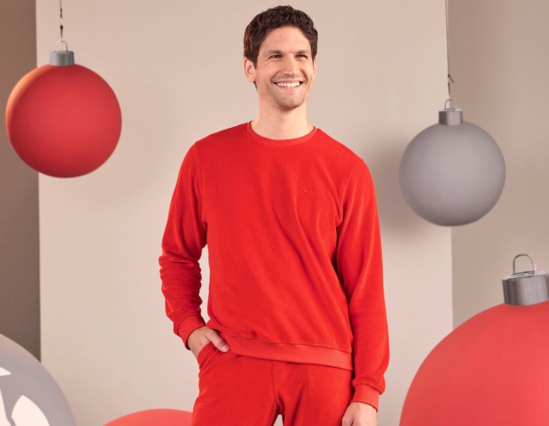 Hauts: e.s. Sweatshirt Terry + strauss rouge