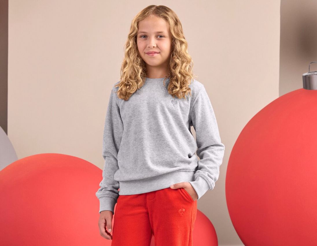 Vêtements: e.s. Sweatshirt Terry, enfants + gris mélange