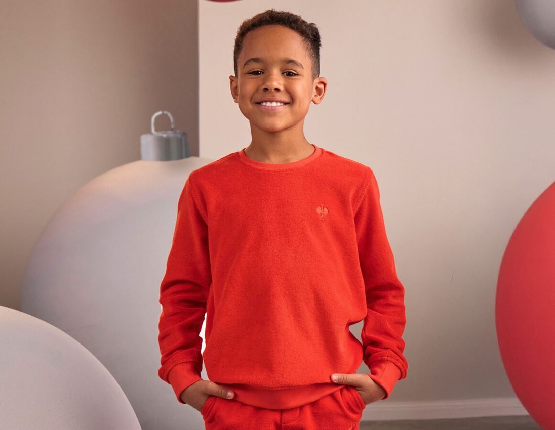 Vêtements: e.s. Sweatshirt Terry, enfants + strauss rouge