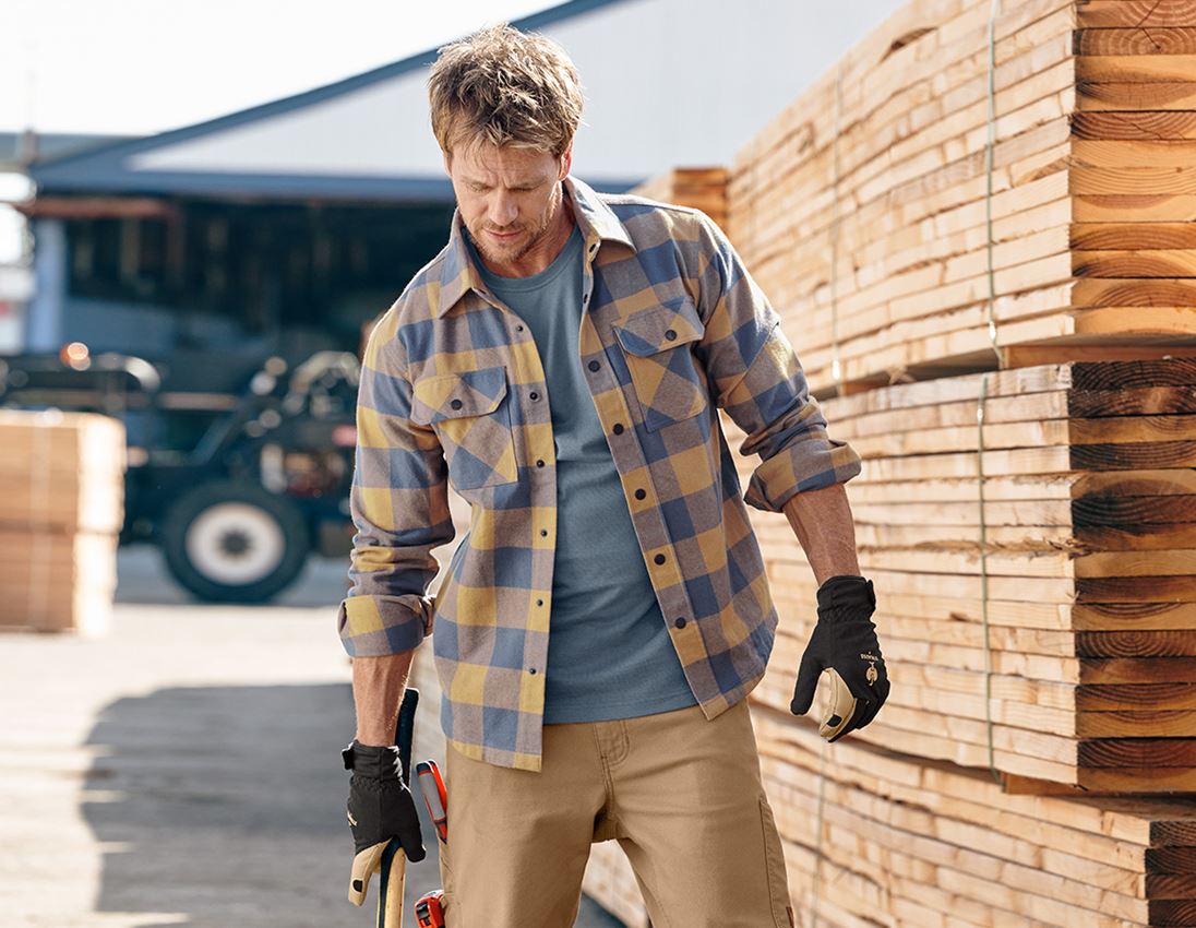 Shirts, Pullover & more: Check shirt e.s.iconic + almondbrown/oxidblue