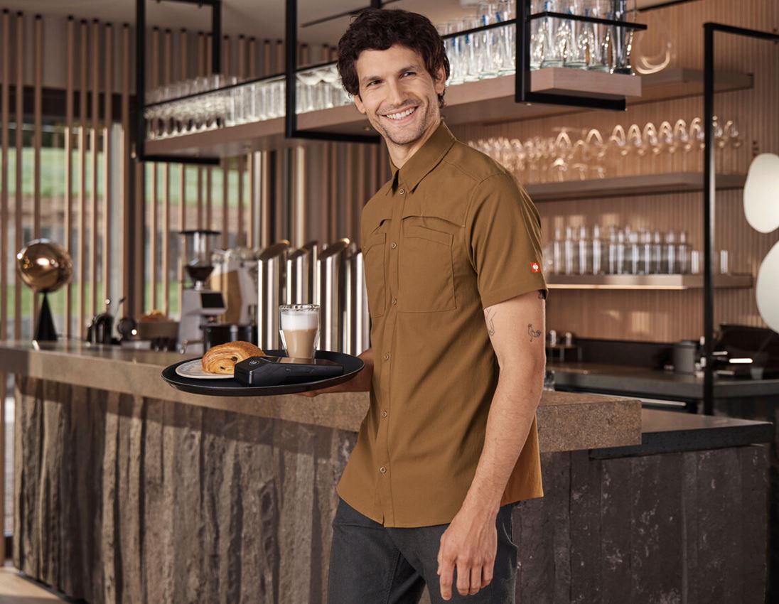 Shirts, Pullover & more: Work shirt e.s.t:aktik, short sleeved + desertbrown 4