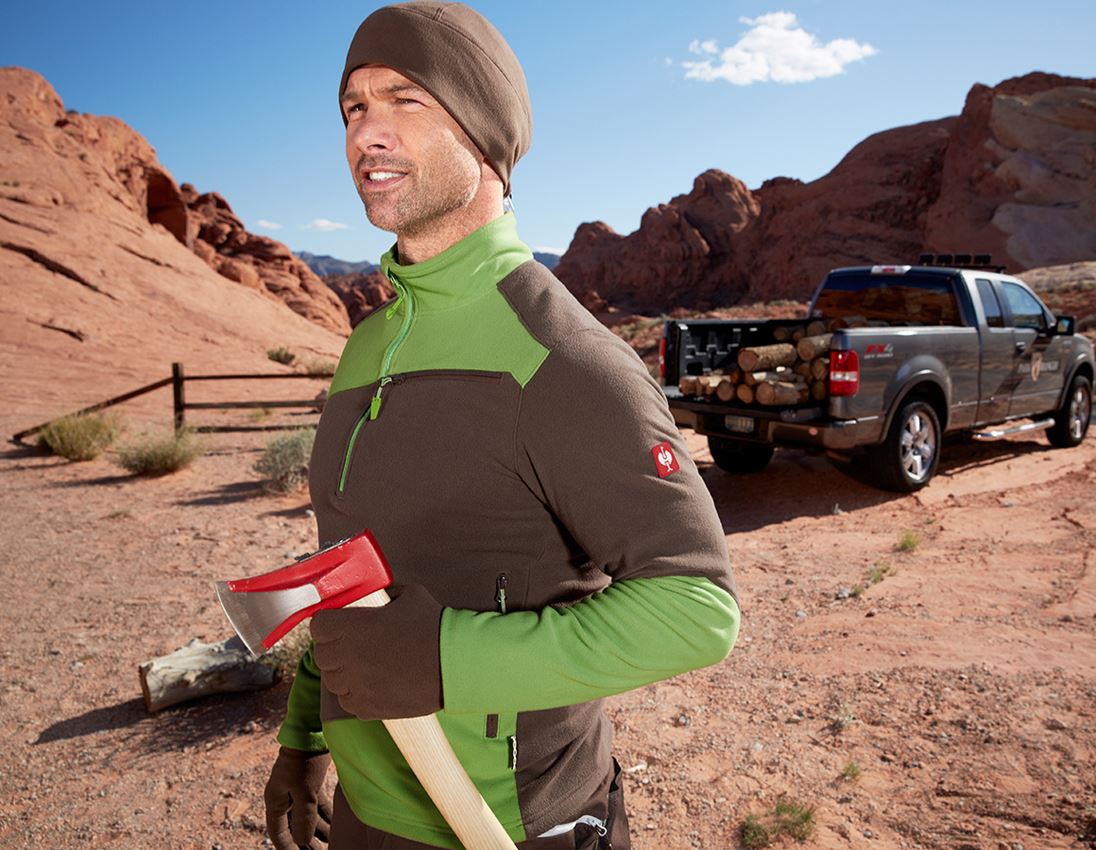 Shirts, Pullover & more: Fleece troyer e.s.motion 2020 + chestnut/seagreen 1
