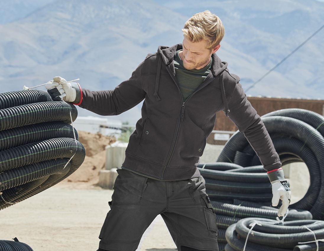 Hauts: Veste à capuche cotton e.s.roughtough + titane