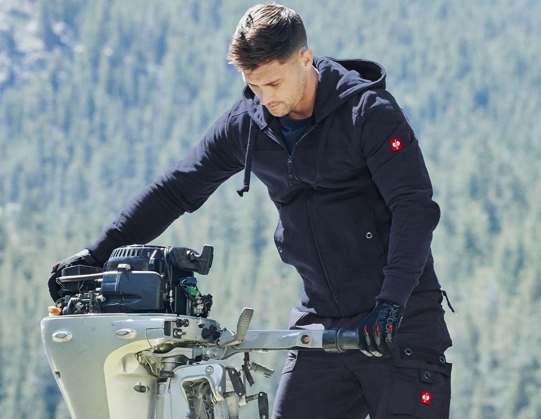 Hauts: Veste à capuche cotton e.s.roughtough + bleu nuit 1