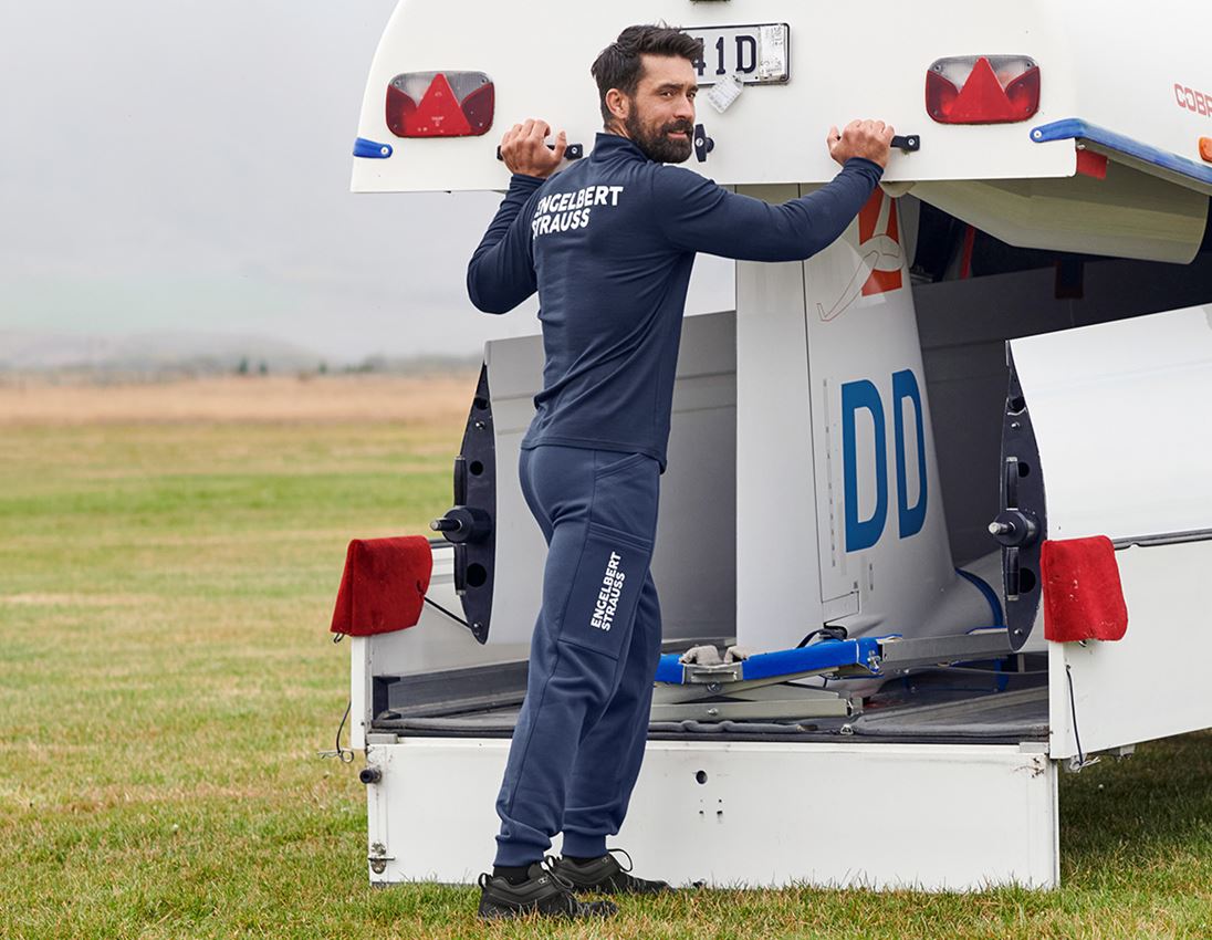 Thèmes: Pull camionneur Merino e.s.trail + bleu profond/blanc 1