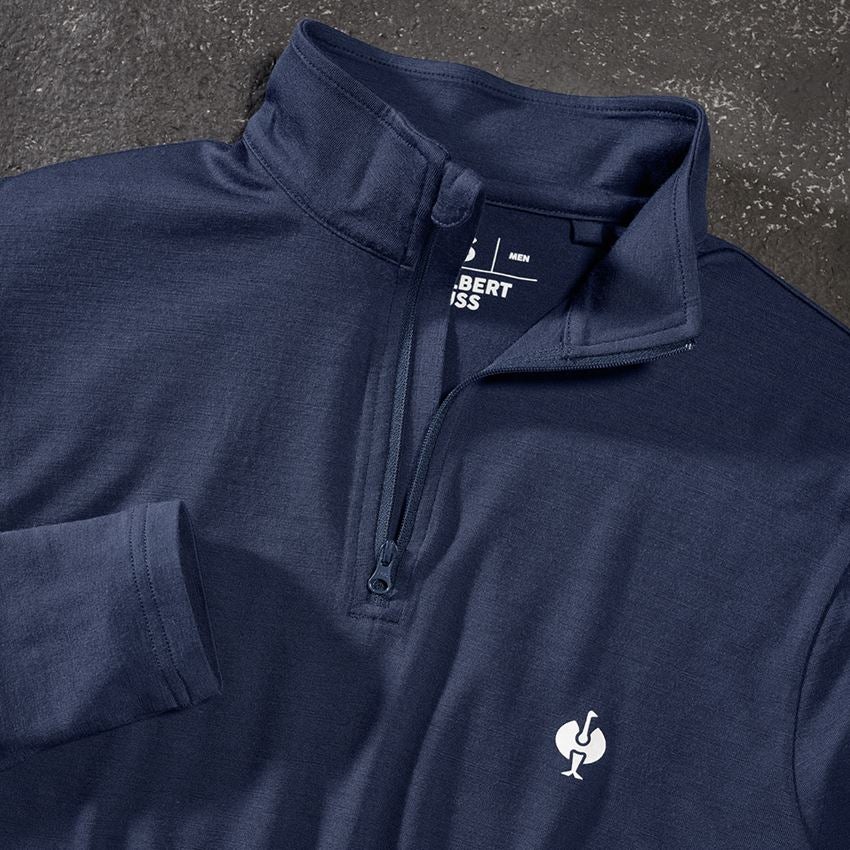 Thèmes: Pull camionneur Merino e.s.trail + bleu profond/blanc 2