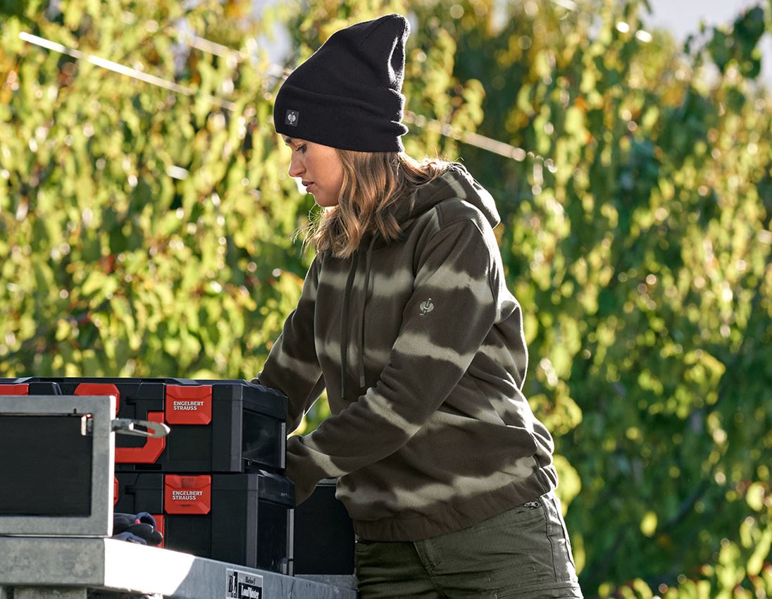 Shirts, Pullover & more: Fleece hoody tie-dye e.s.motion ten, ladies' + disguisegreen/moorgreen 1