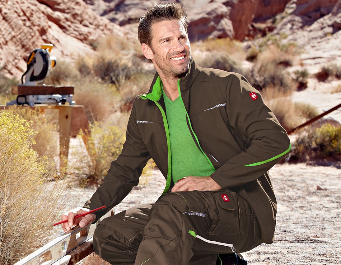 Vestes de travail: Veste Softshell e.s.motion 2020 + marron/vert d'eau 1