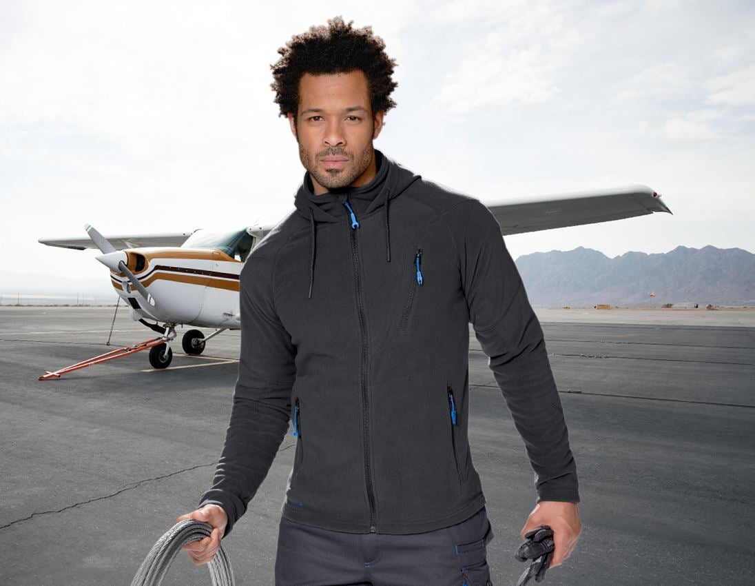 Work Jackets: Hooded fleece jacket e.s.motion 2020 + graphite