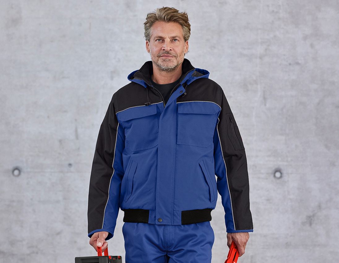 Work Jackets: Pilot jacket e.s.image  + royalblue/black