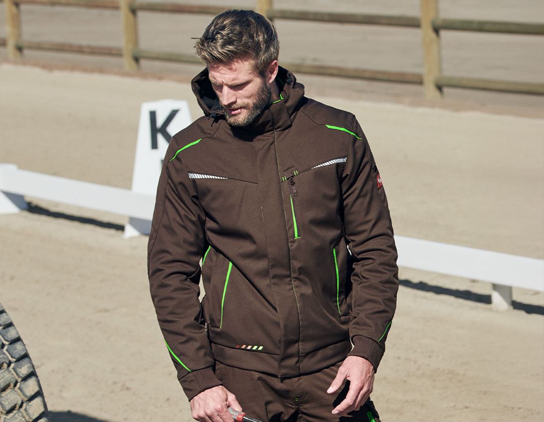 Vestes de travail: Veste softshell d'hiver e.s.motion 2020, hommes + marron/vert d'eau
