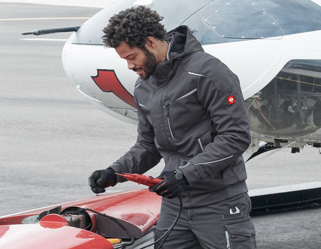 Work Jackets: Winter softshell jacket e.s.motion 2020, men's + anthracite/platinum 1