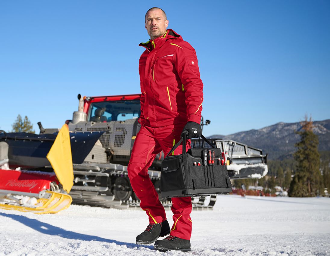 Vestes de travail: Veste softshell d'hiver e.s.motion 2020, hommes + rouge vif/jaune fluo 5