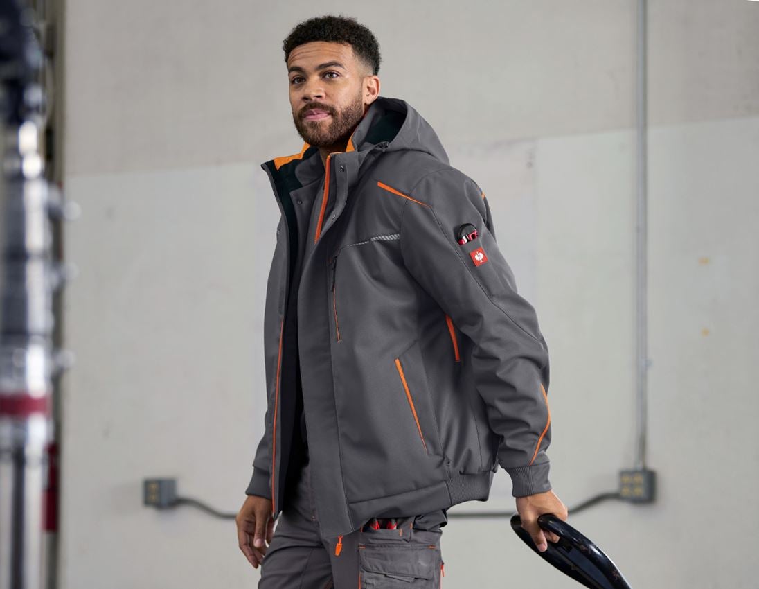 Topics: Winter softshell jacket e.s.motion 2020, men's + anthracite/high-vis orange 2