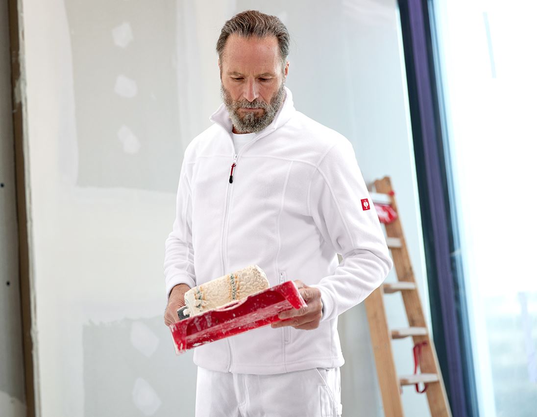 Work Jackets: Fleece jacket e.s.classic + white 1