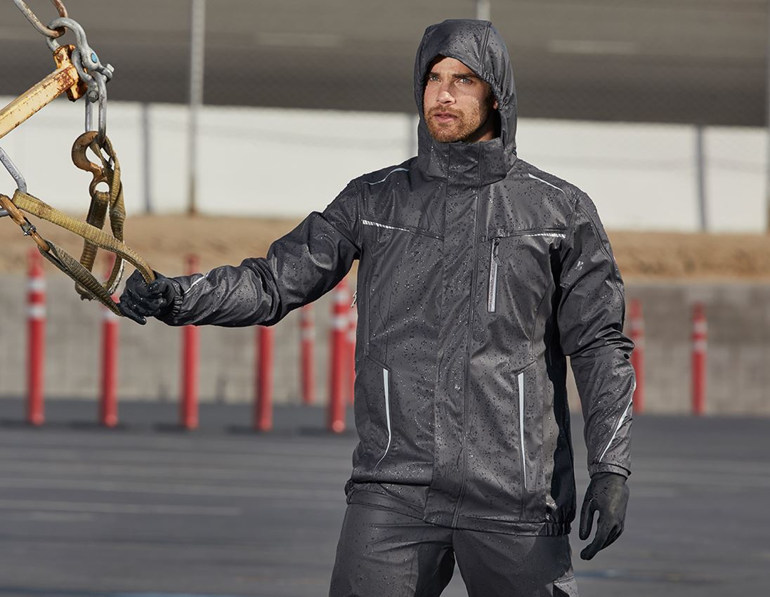 Work Jackets: Rain jacket e.s.motion 2020 superflex + anthracite/platinum