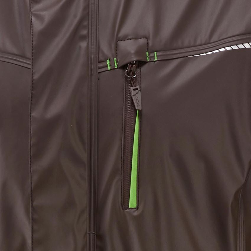 Work Jackets: Rain jacket e.s.motion 2020 superflex + chestnut/seagreen 2