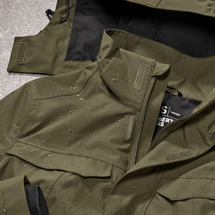 Vestes de travail: Veste de pluie e.s.concrete, femmes + vert boue 2
