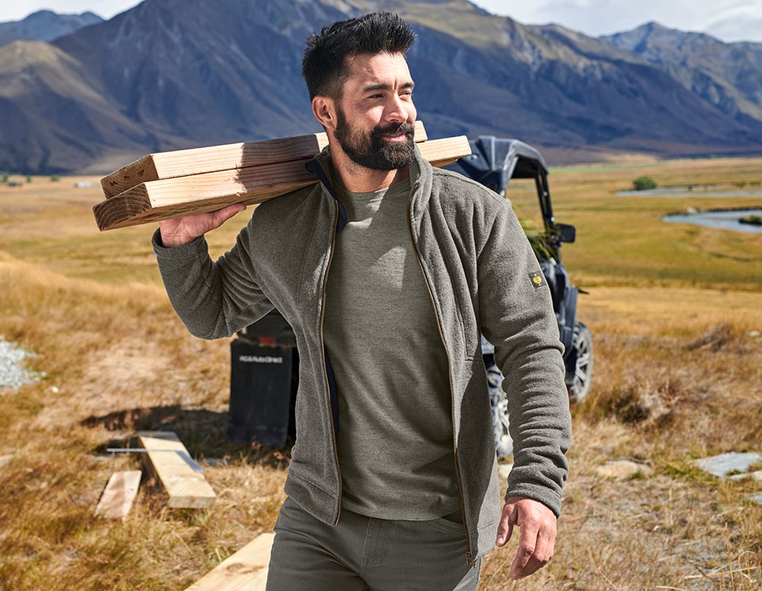 Vestes de travail: Veste en laine polaire e.s.vintage + vert camouflage mélange 1