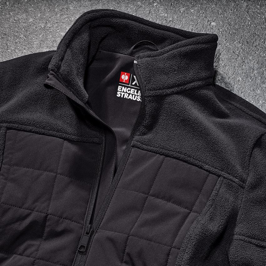 Work Jackets: Hybrid fleece jacket e.s.concrete, ladies' + black 2