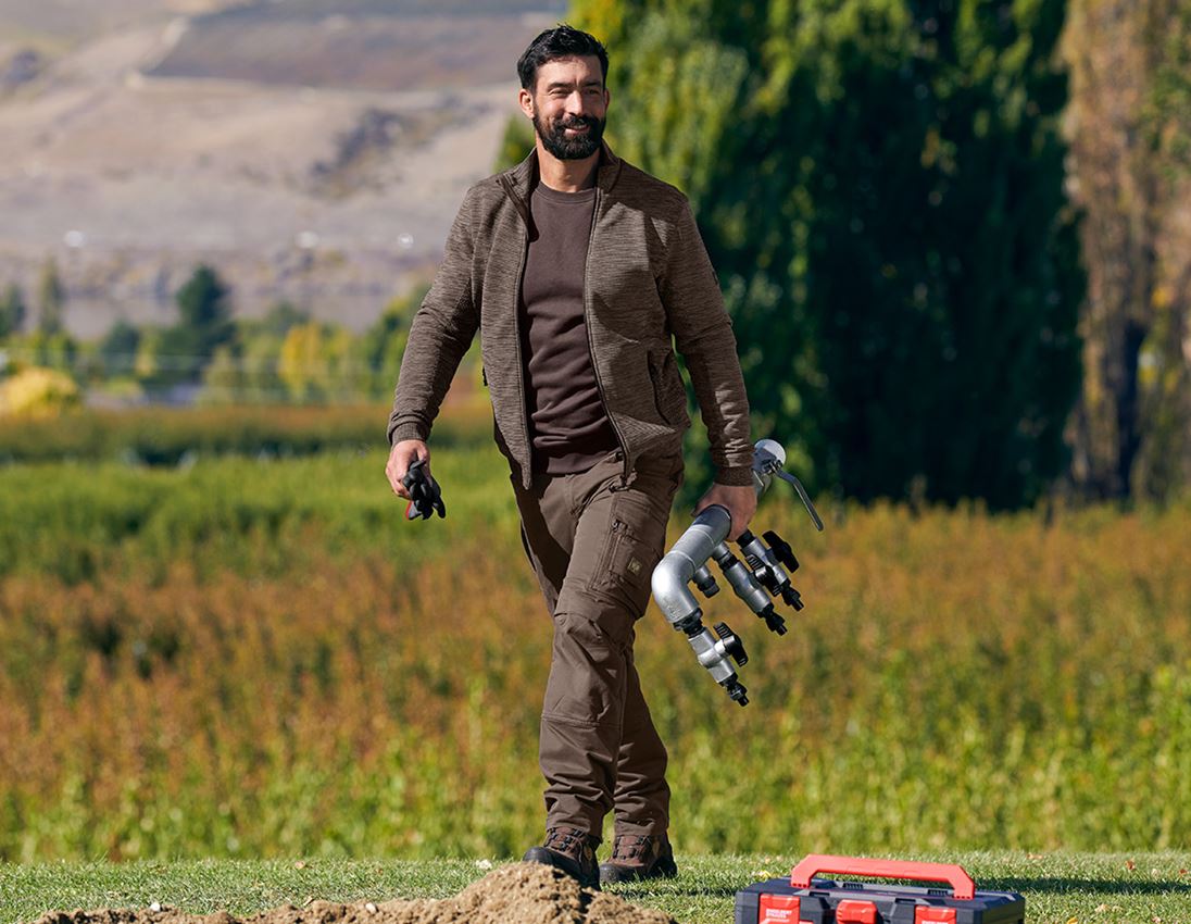 Work Jackets: Knitted jacket e.s.motion ten + chestnut 1