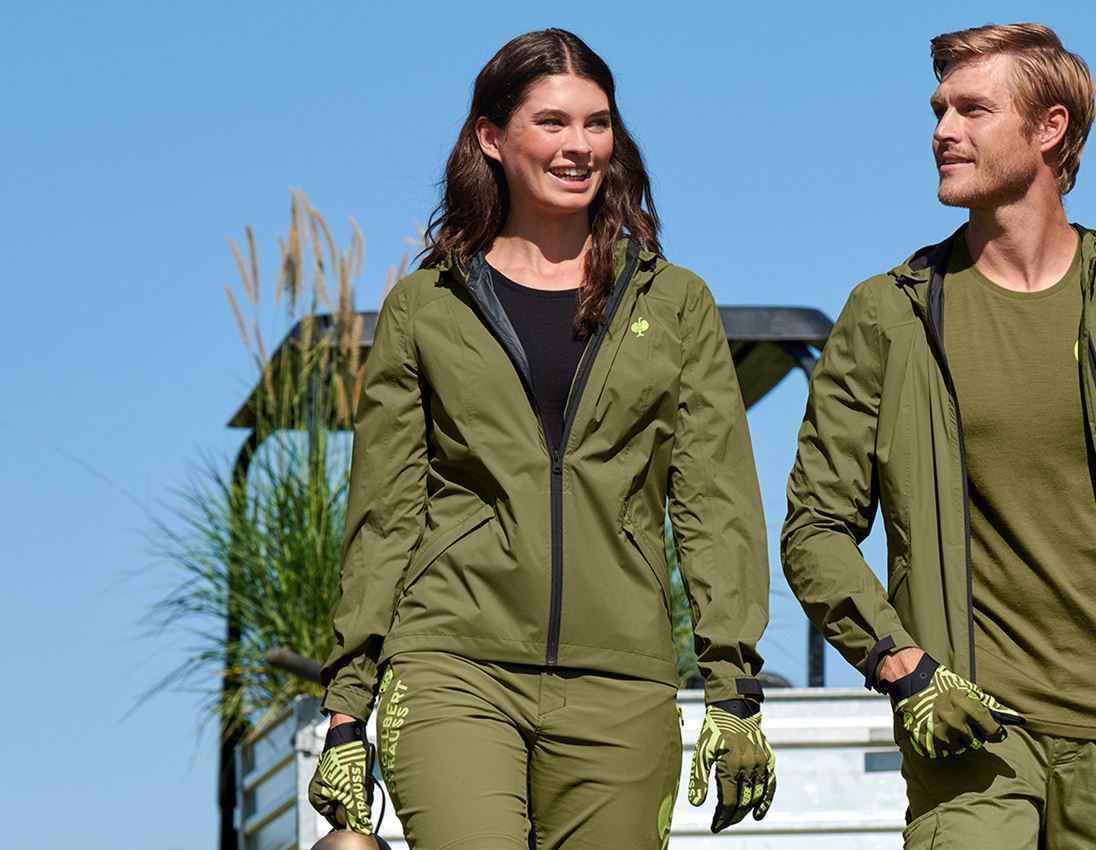 Vestes de travail: Coupe-vent light-pack e.s.trail, femmes + vert genévrier/vert citron