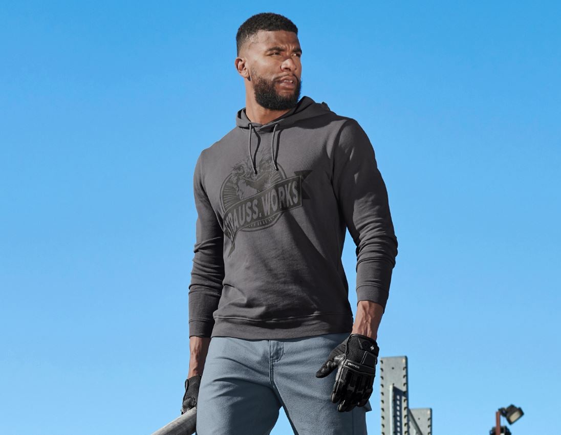 Hauts: Hoody sweatshirt e.s.iconic works + gris carbone