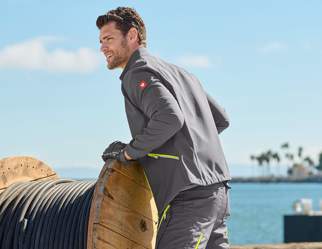 Vestes de travail: Veste Softshell e.s.ambition + anthracite/jaune fluo 2