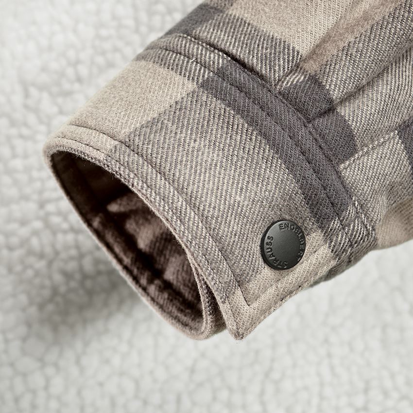 Vestes de travail: Veste à capuche à carreaux e.s.iconic, femmes + gris dauphin/gris carbone 2