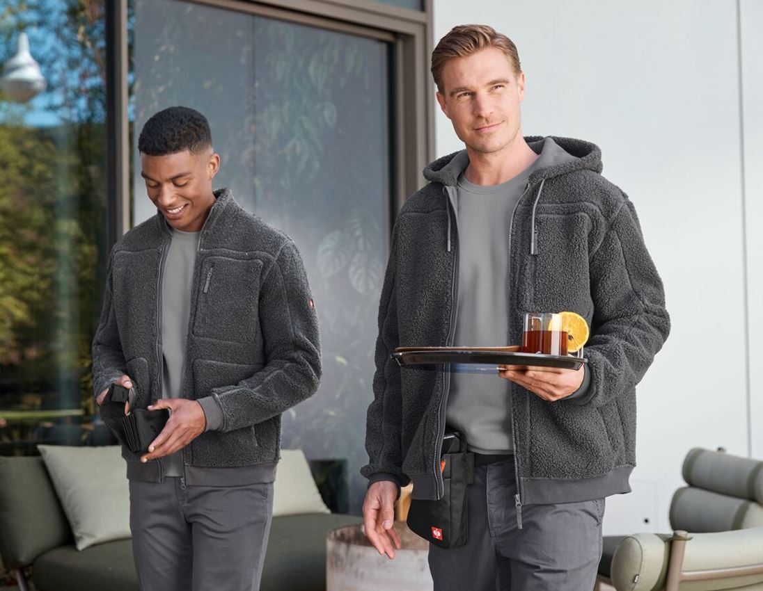 Work Jackets: Faux fur hooded jacket e.s.e:pic + carbongrey 3