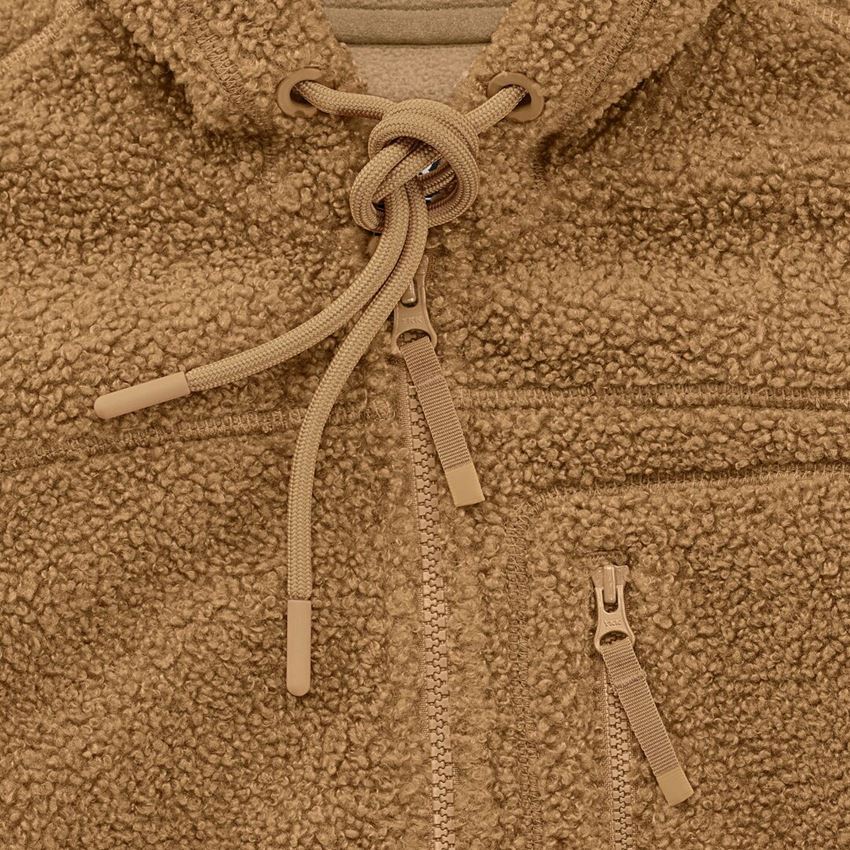 Work Jackets: Faux fur hooded jacket e.s.e:pic, ladies’ + almondbrown 2