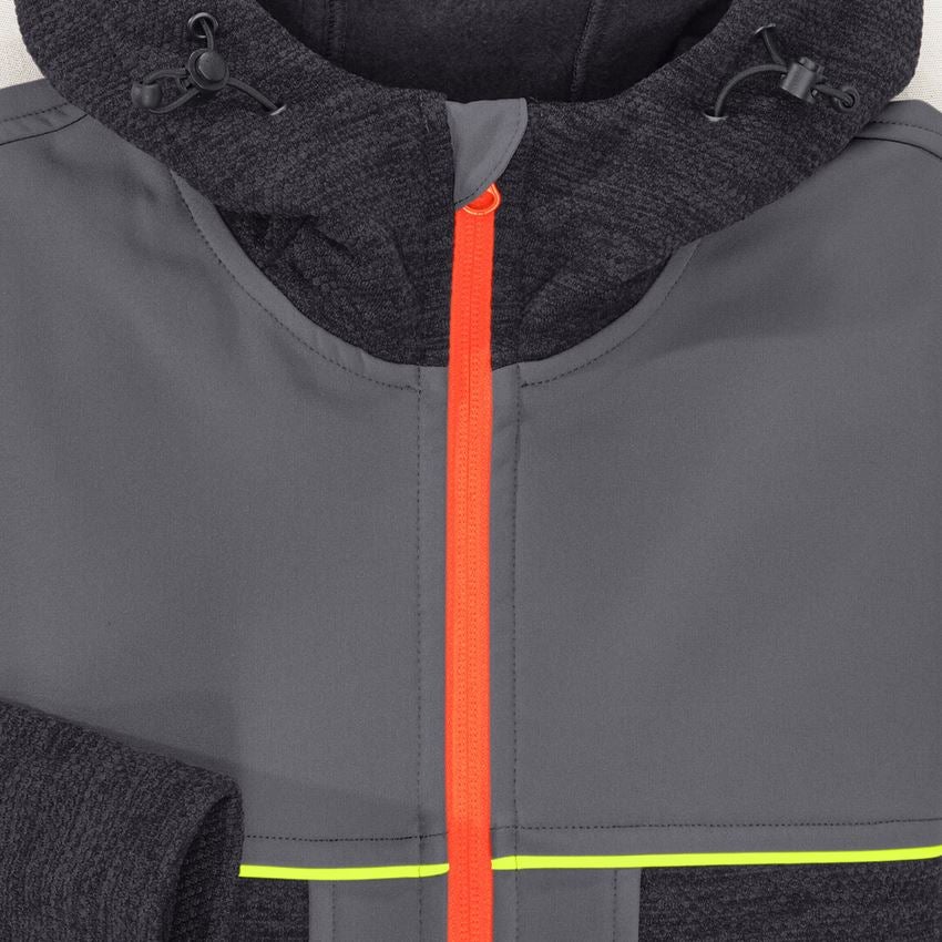 Vestes de travail: e.s. Veste hybride + anthracite/noir/orange fluo/jaune fluo 2