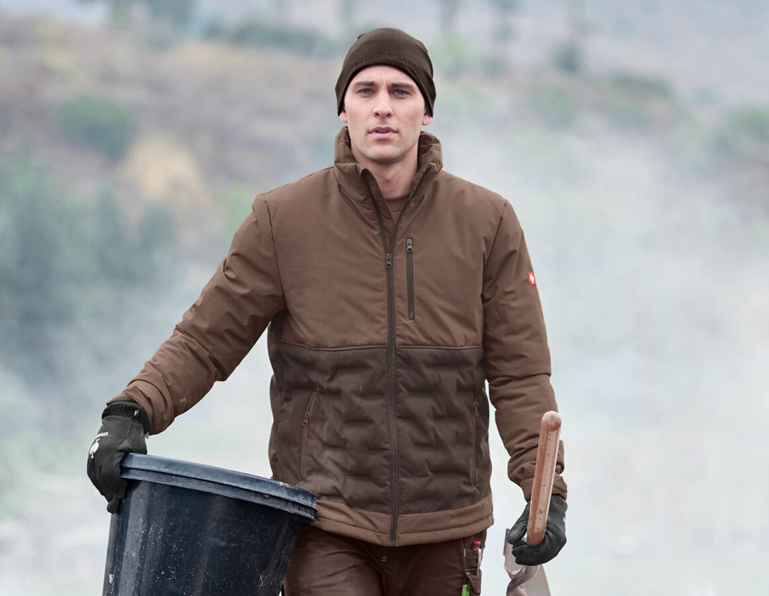 Vestes de travail: e.s. Veste Padded + noisette/marron