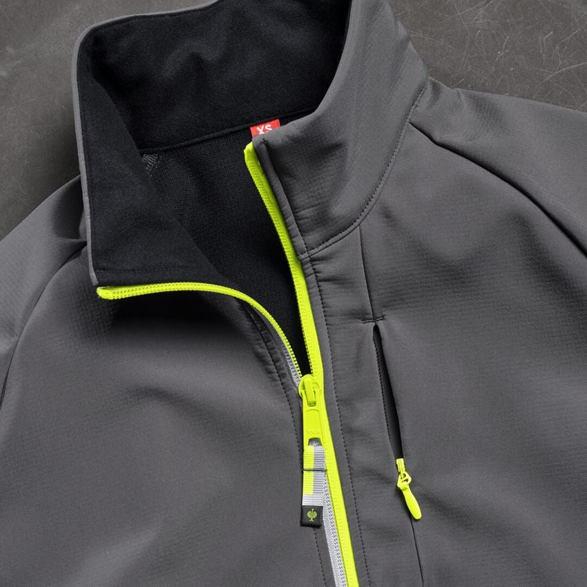 Work Jackets: Softshell jacket e.s.ambition, ladies' + anthracite/high-vis yellow 2