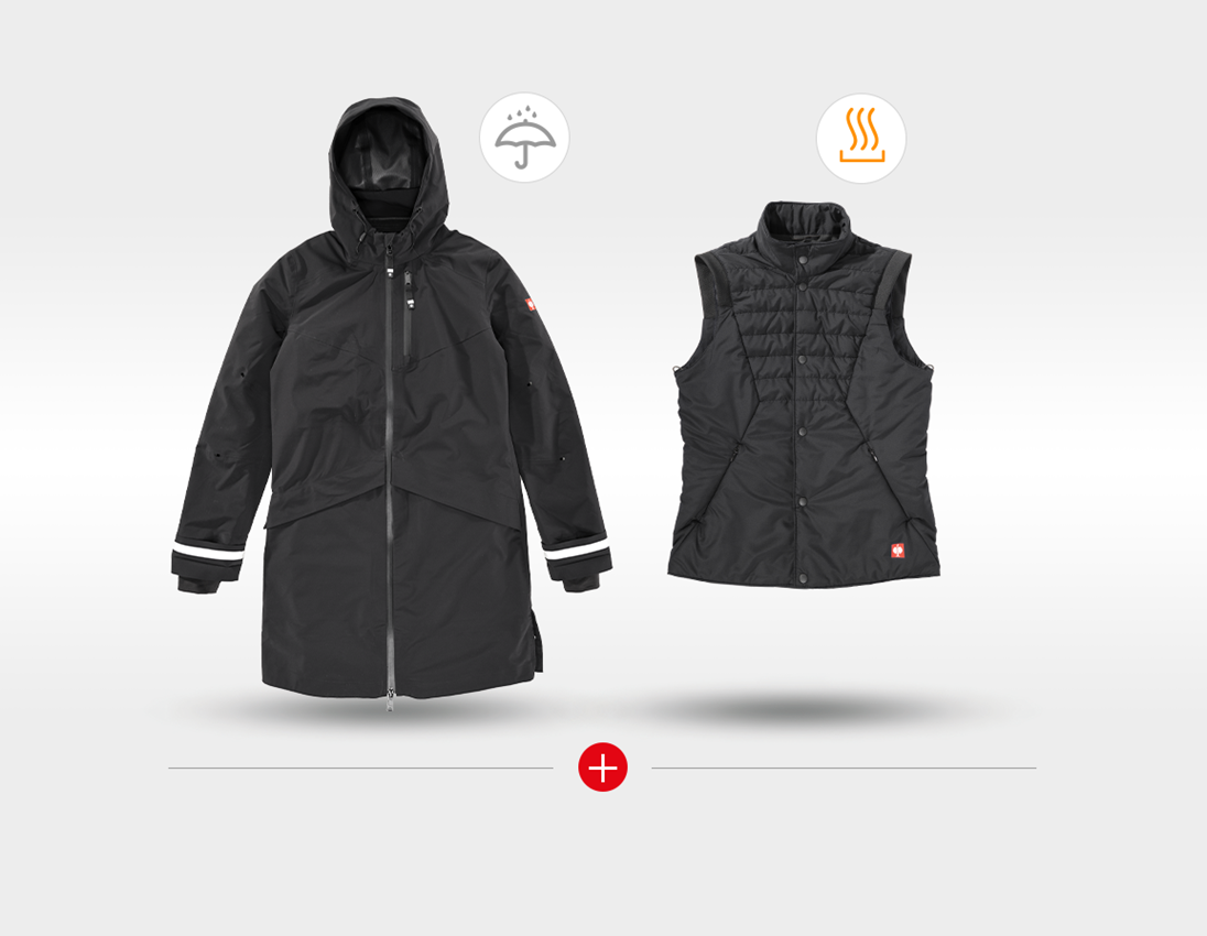 Work Jackets: 3 in 1 functional jacket e.s.ambition, ladies' + black 3
