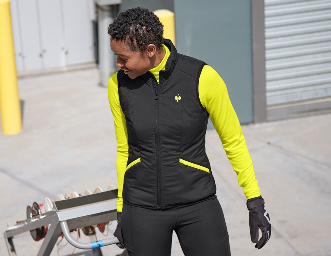 Topics: Bodywarmer e.s.trail, ladies' + black/acid yellow