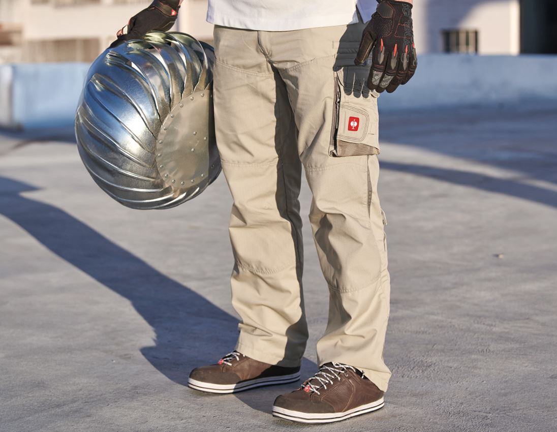Work Trousers: Trousers e.s.motion Summer + sand/khaki/stone