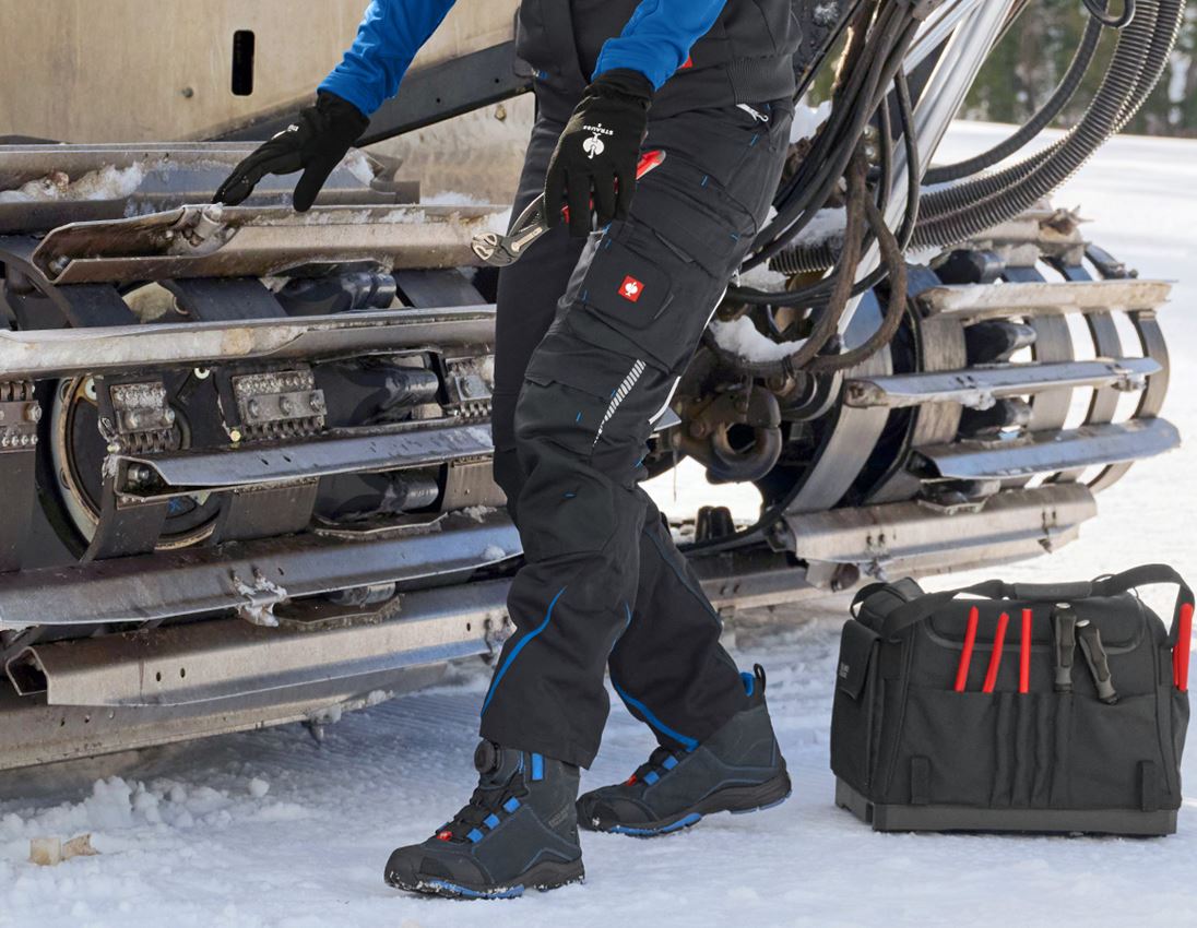 Pantalons de travail: Pantalon pour femmes e.s.motion 2020 d'hiver + graphite/bleu gentiane