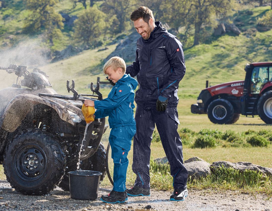 Pantalons de travail: Pantalon de pluie e.s.motion 2020 superflex + bleu foncé/atoll 4