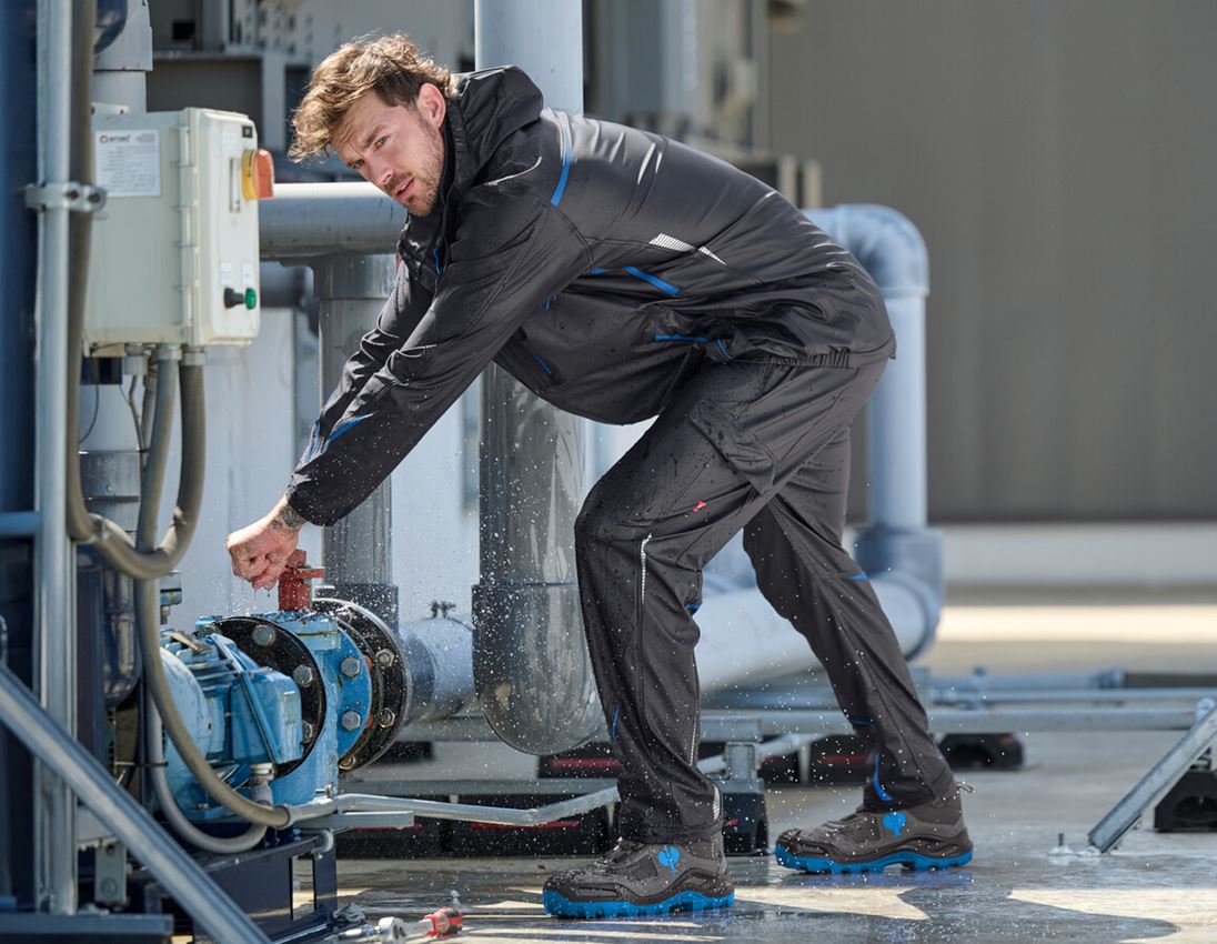 Work Trousers: Rain trousers e.s.motion 2020 superflex + graphite/gentianblue 1