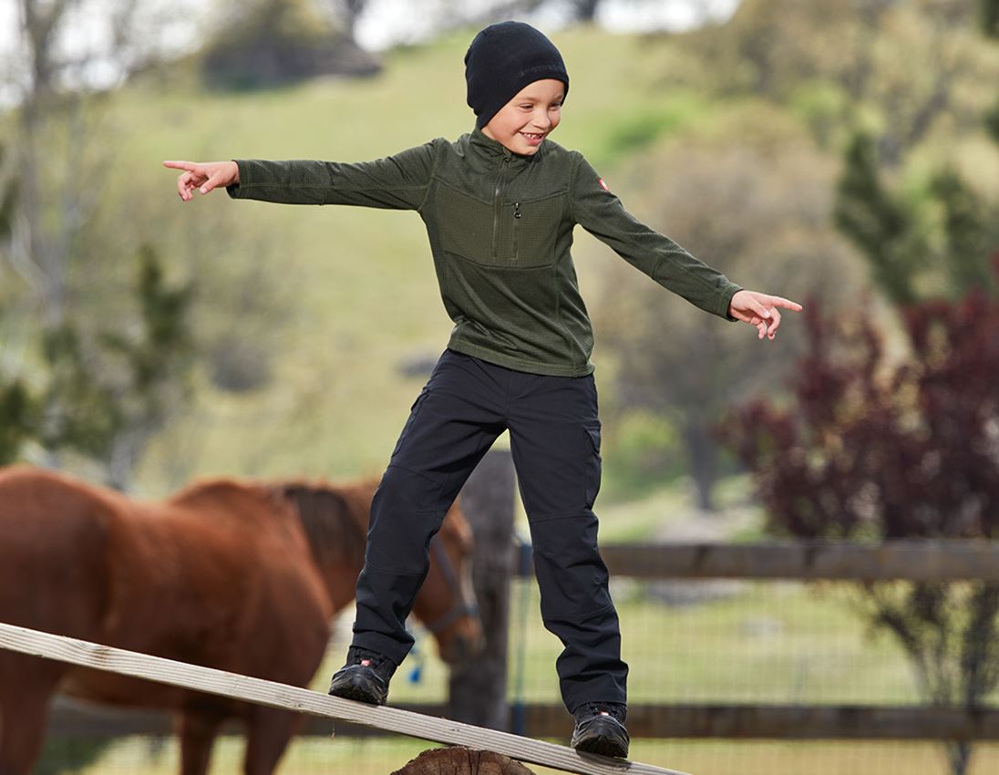 Trousers: Winter funct. cargotr. e.s.dynashield solid,childr + black 1