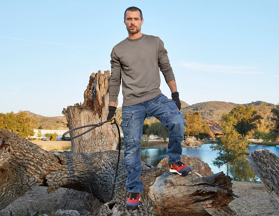 Work Trousers: e.s. Cargo worker jeans POWERdenim + stonewashed 2
