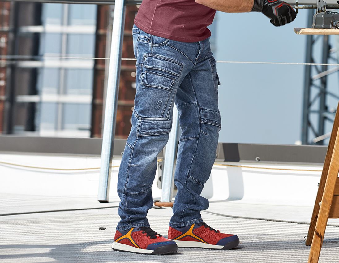 Work Trousers: e.s. Cargo worker jeans POWERdenim + stonewashed 4